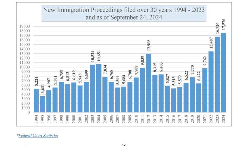 Rising Immigration Filings at the Federal Court of Canada